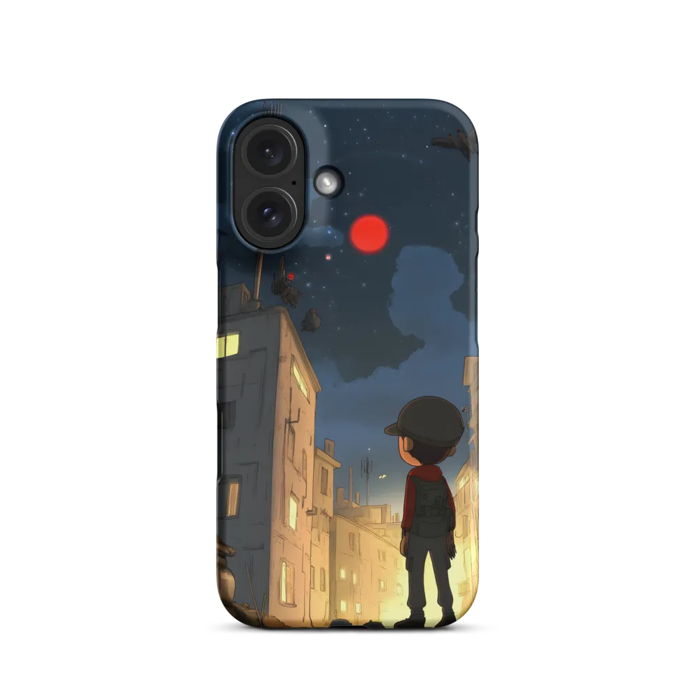 Child in Urban Alley Under Night Sky | Phone Case