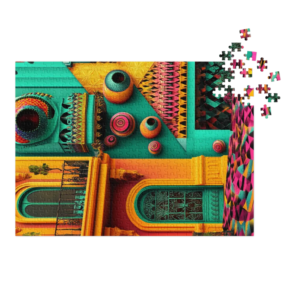Dreamlike Cityscape Abstract 
 Jigsaw Puzzle in Tin Box