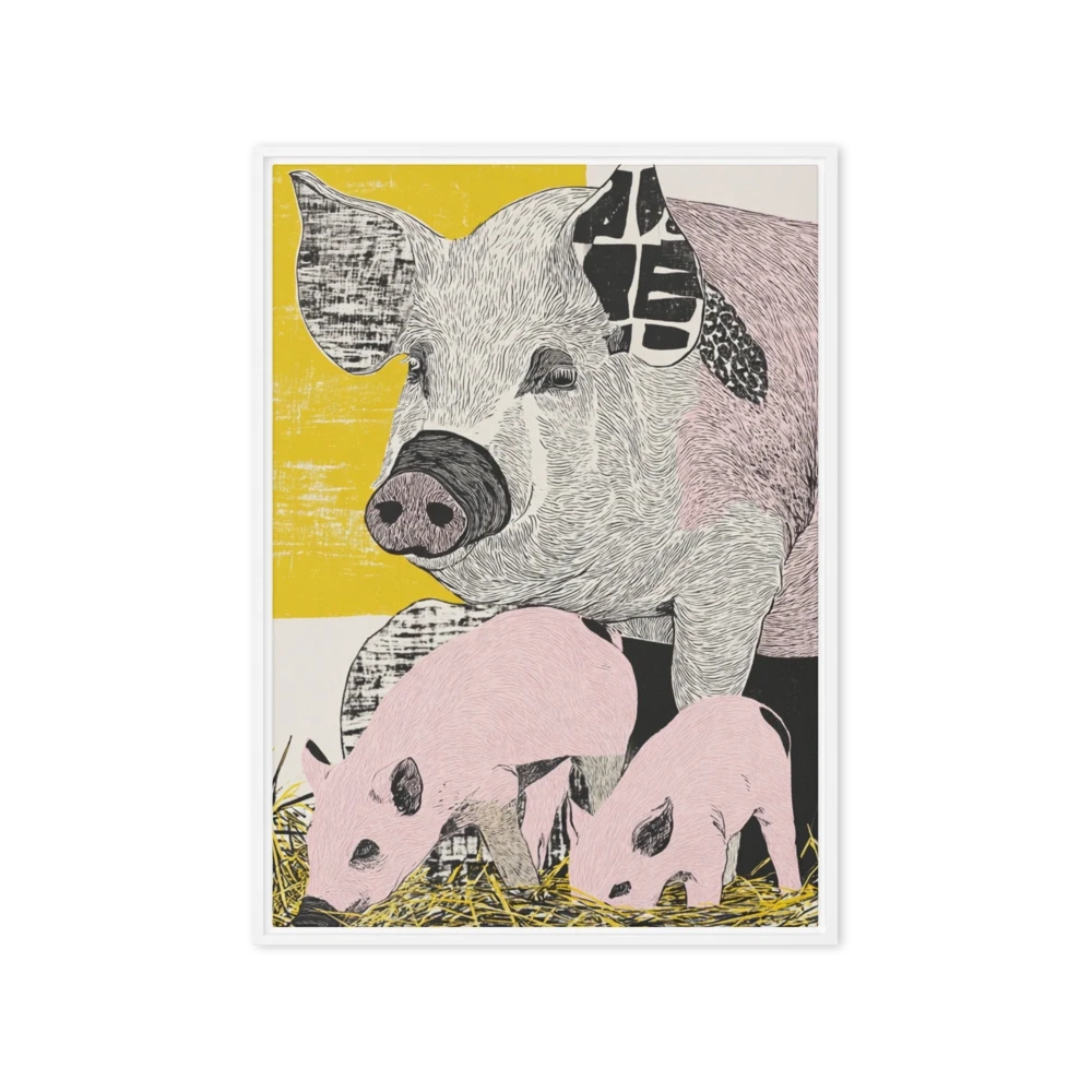 Mother Pig and Piglets | Art Print