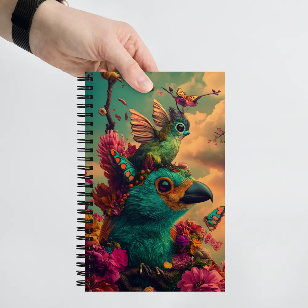 Chromatic Aviary Bloom 
 Spiral Notebook | 140 pages