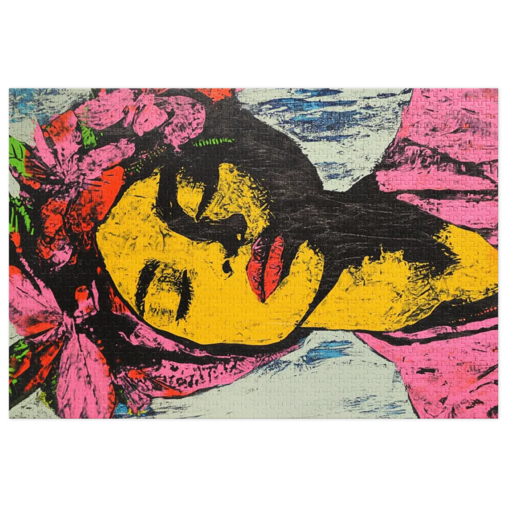 Retrato Turbante Floral 
 Puzzle em caixa de metal