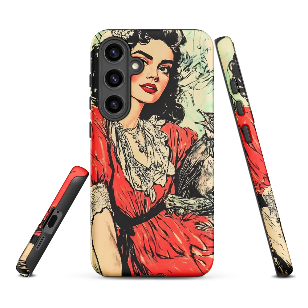 Vintage Pop Art Glamorous Woman with Bird | Phone Case