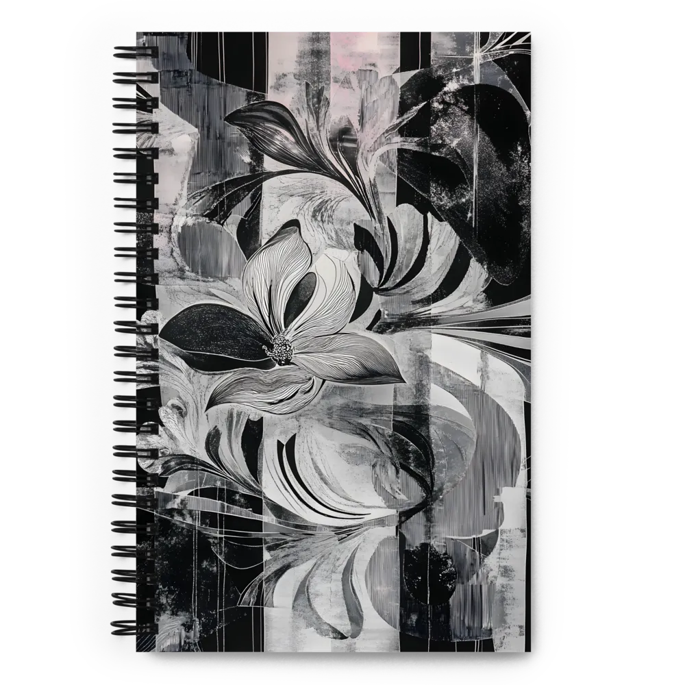 Monochrome Floral Abstraction 
 Spiral Notebook | 140 pages