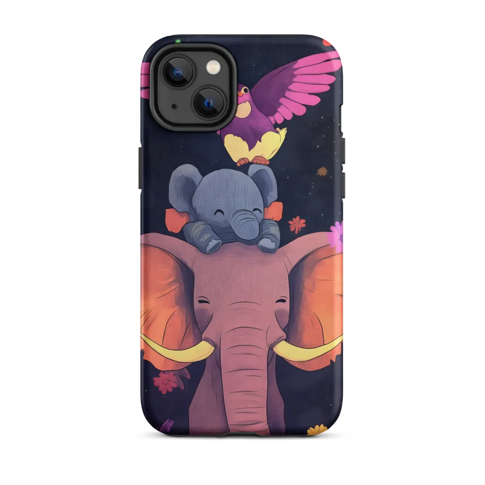 Elephant and Bird Illustration | Phone Case