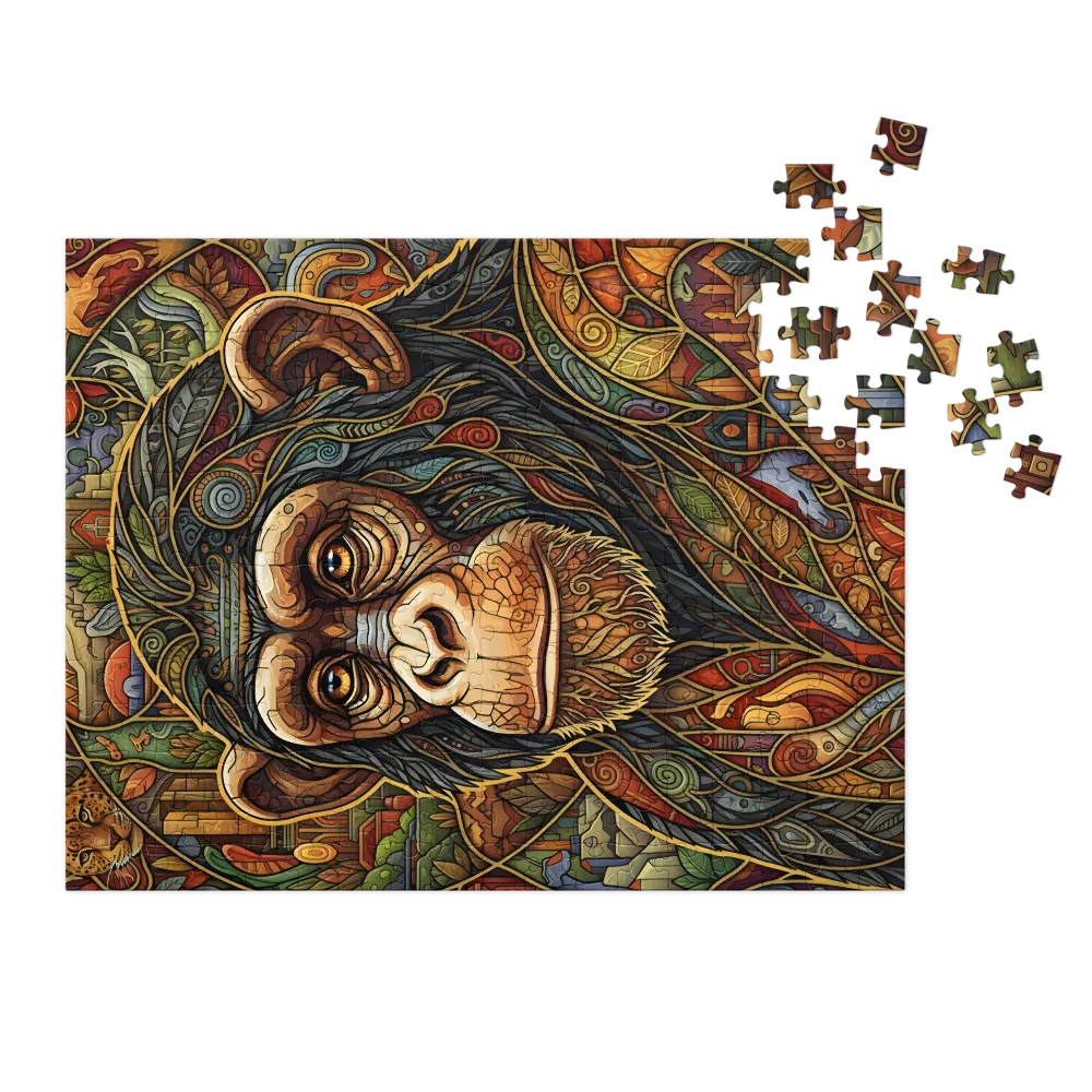 Stained-Glass Chimp | Jigsaw Puzzles