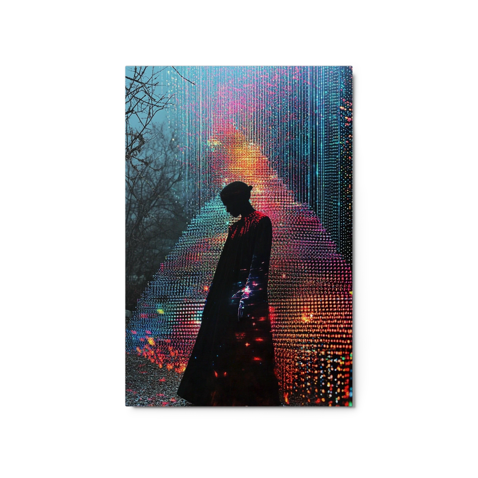 Surreal Silhouette with Vibrant Lights