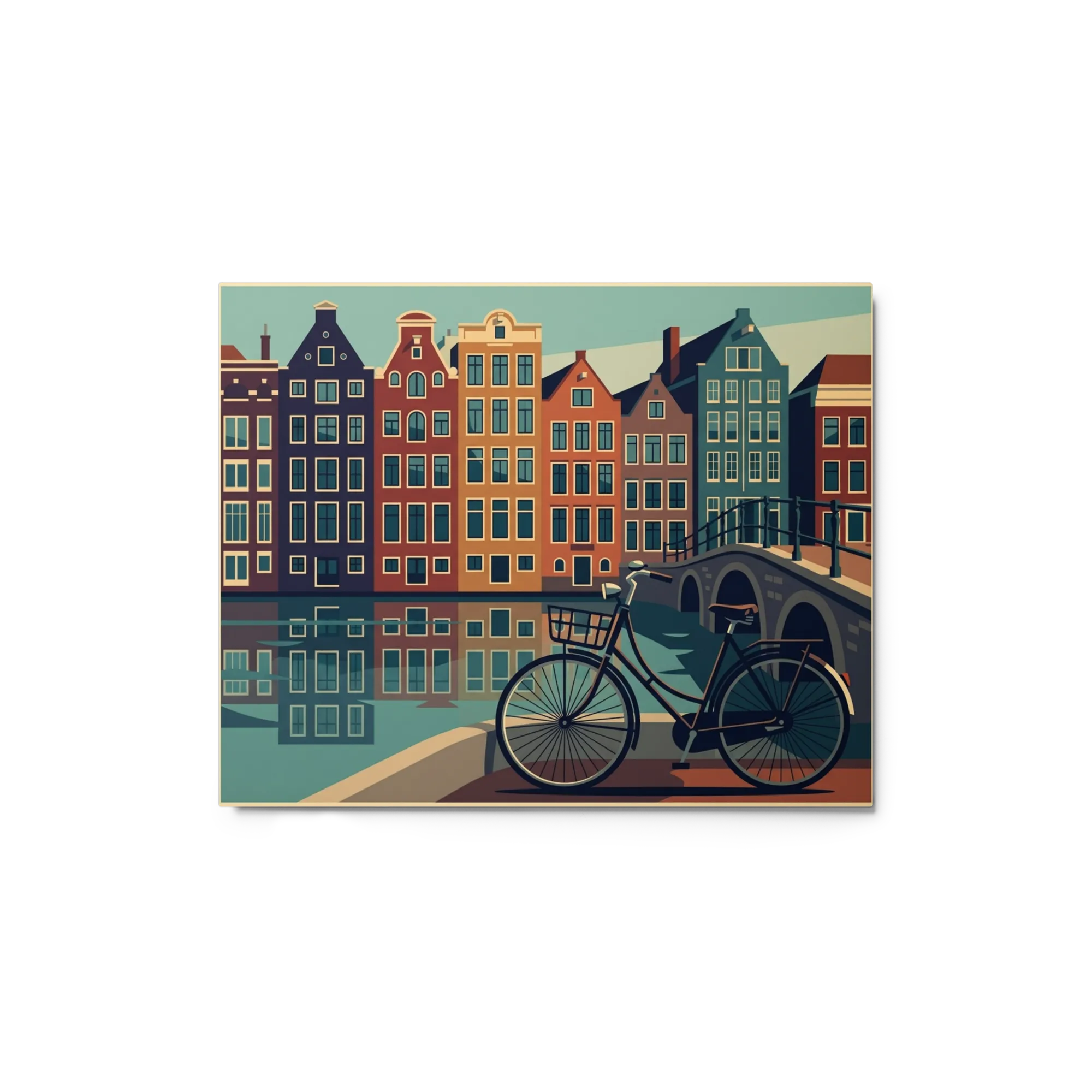Quiet Canal Side 
 Canvas with Black Frame
