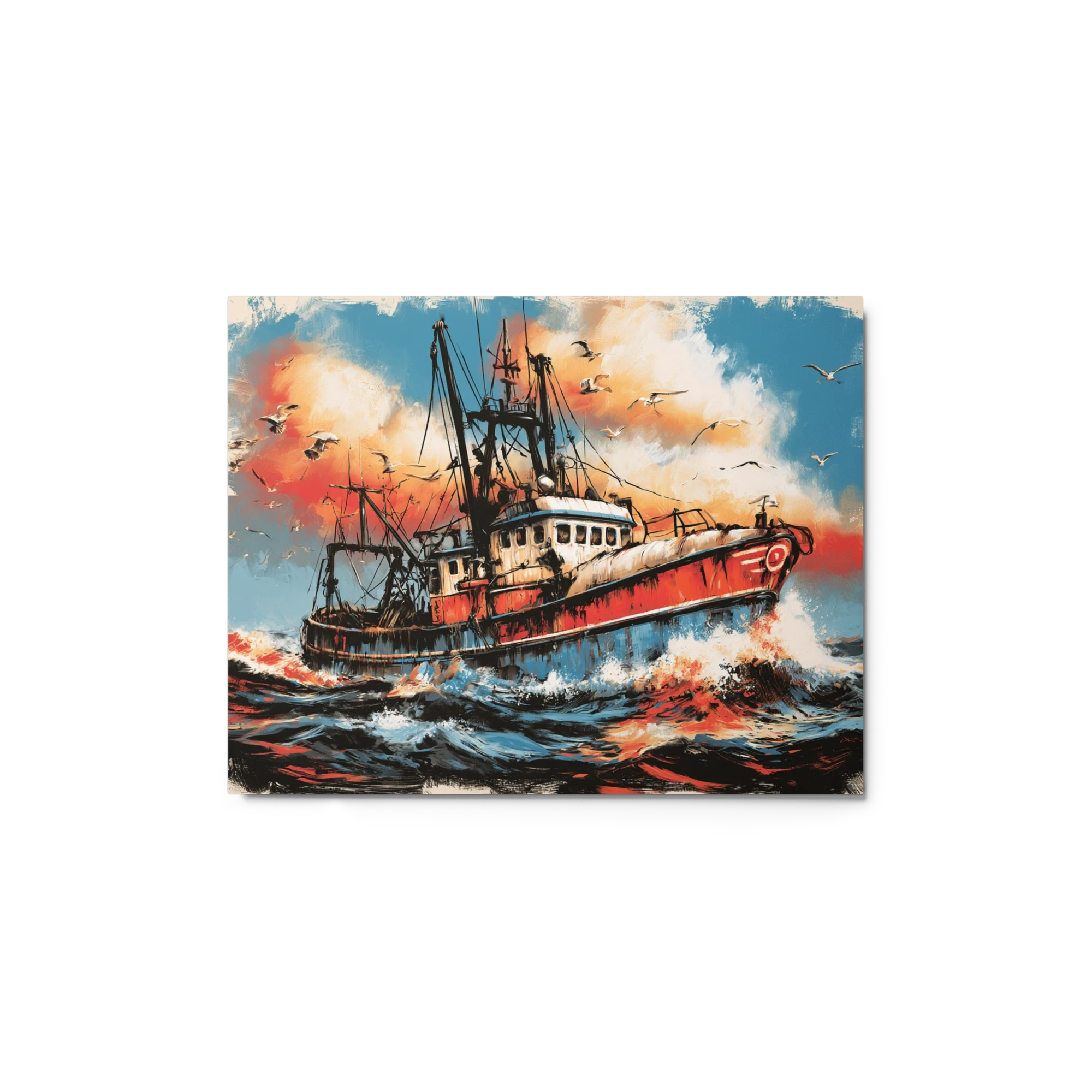 Fishing Boat on Choppy Waves