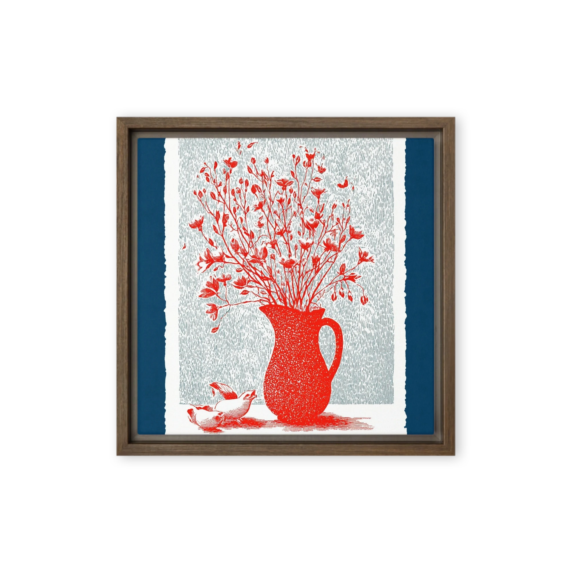 Red Pitcher and Wildflowers