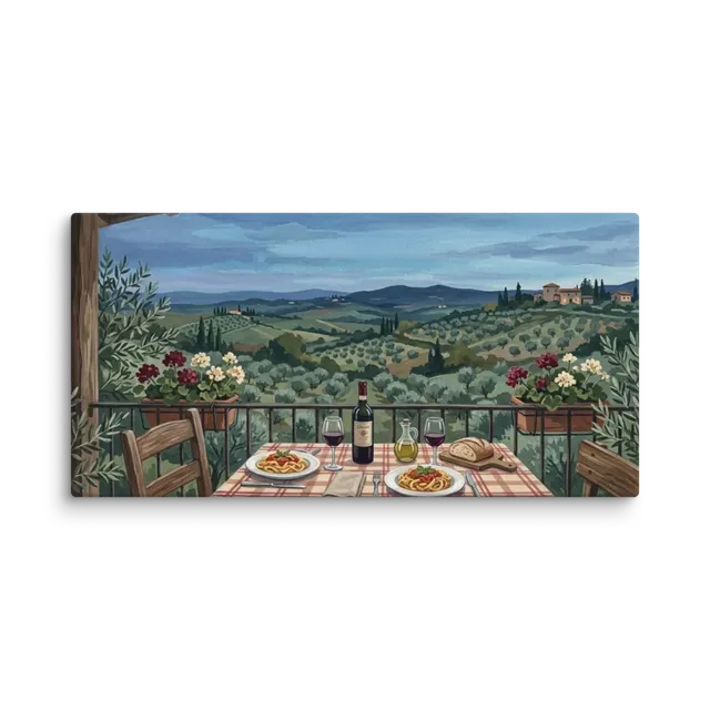 Balcony Dining in Tuscany | Art Print
