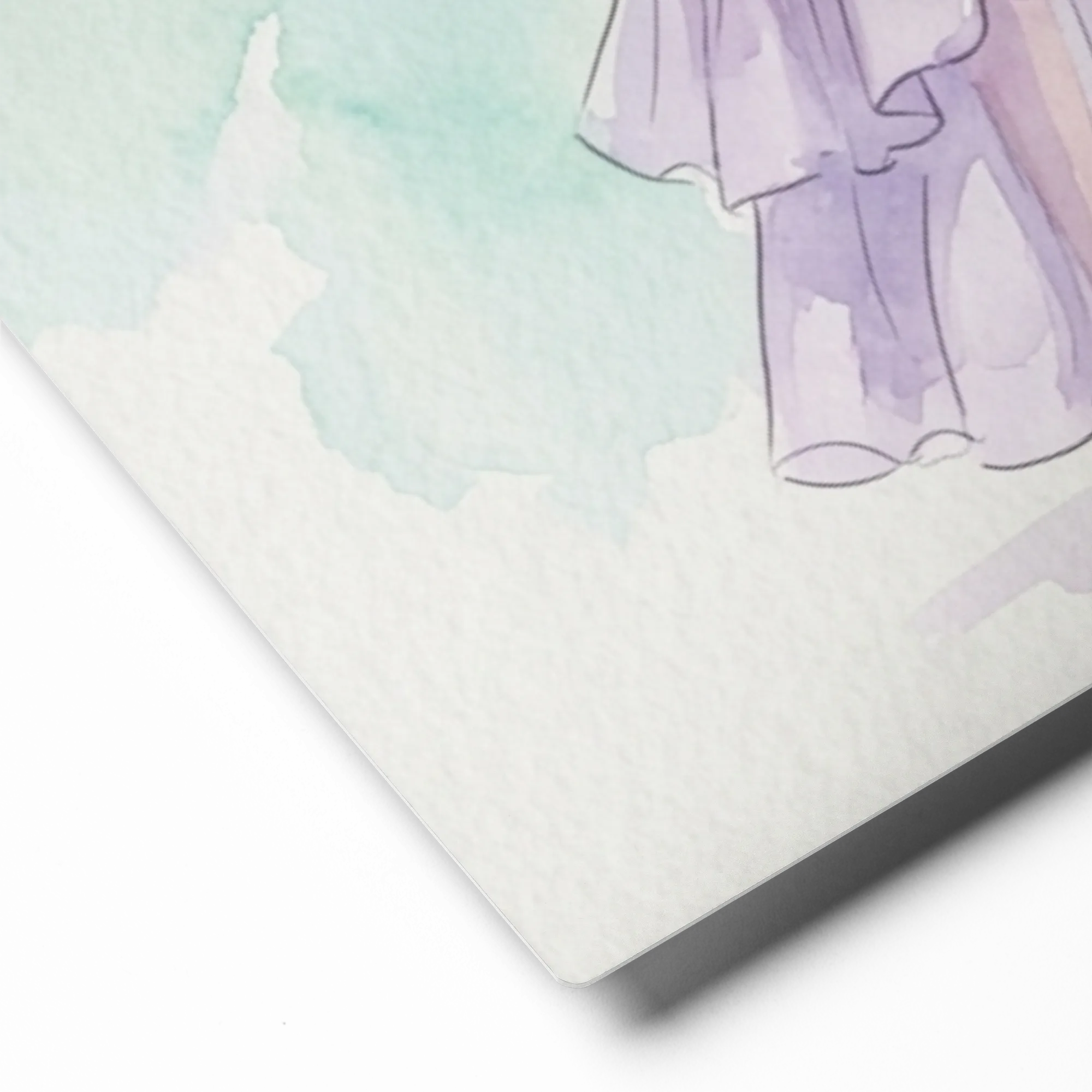 Pastel Elegance: Three Fashion Figures 
 Canvas with Brown Frame