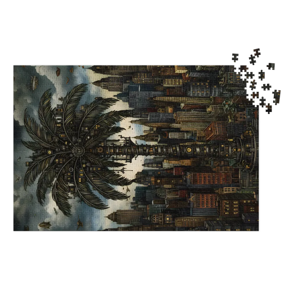 Clockwork Palm Over Metropolis