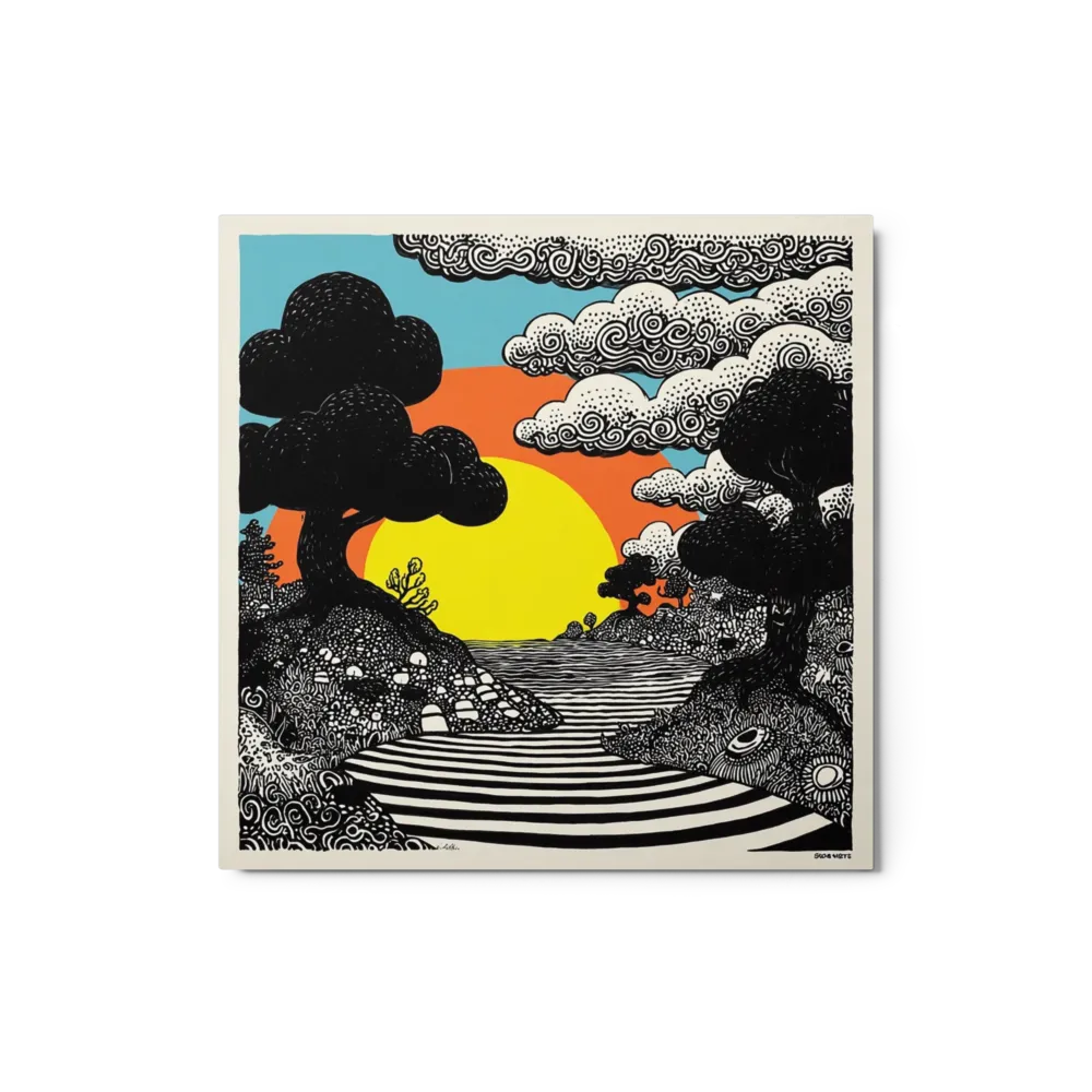 Sunset Over Patterned River | Art Print
