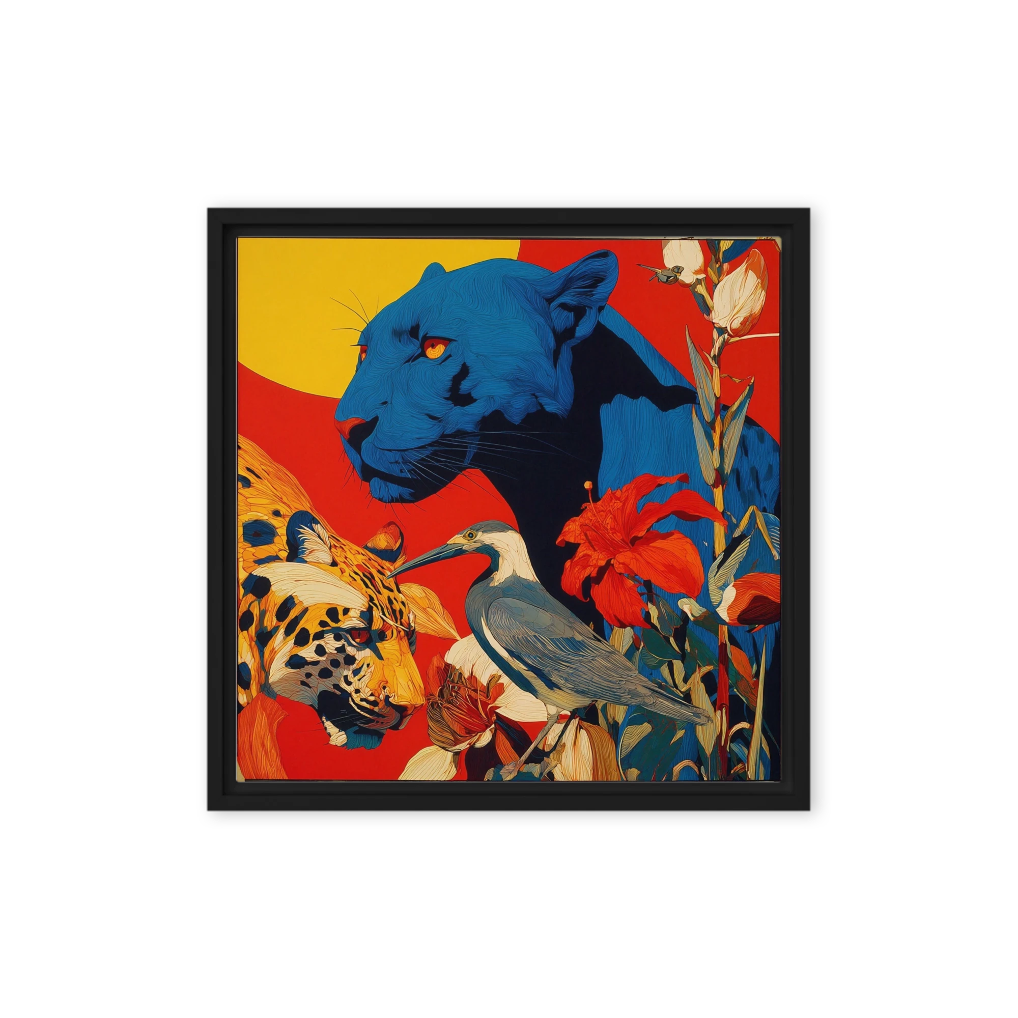 Panther and Heron | Art Print
