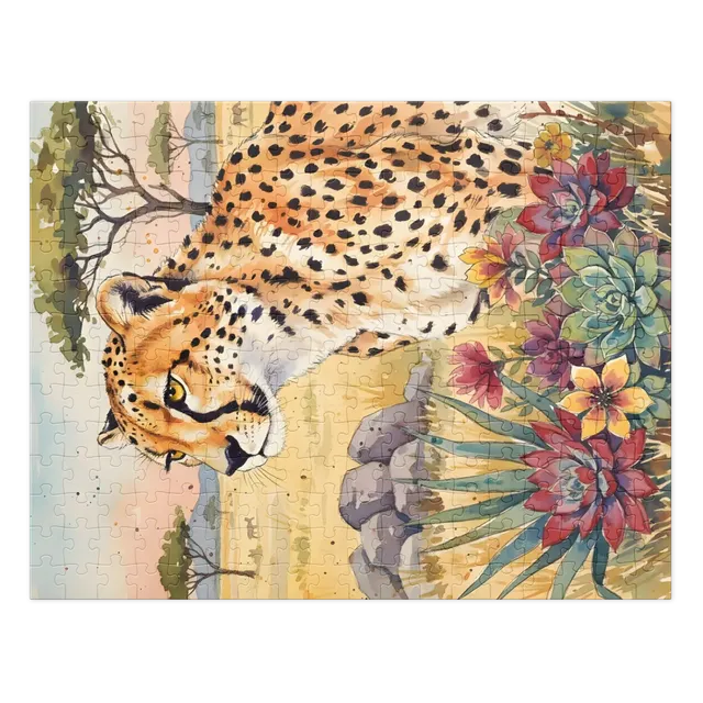 Cheetah in Bloom | Jigsaw Puzzles