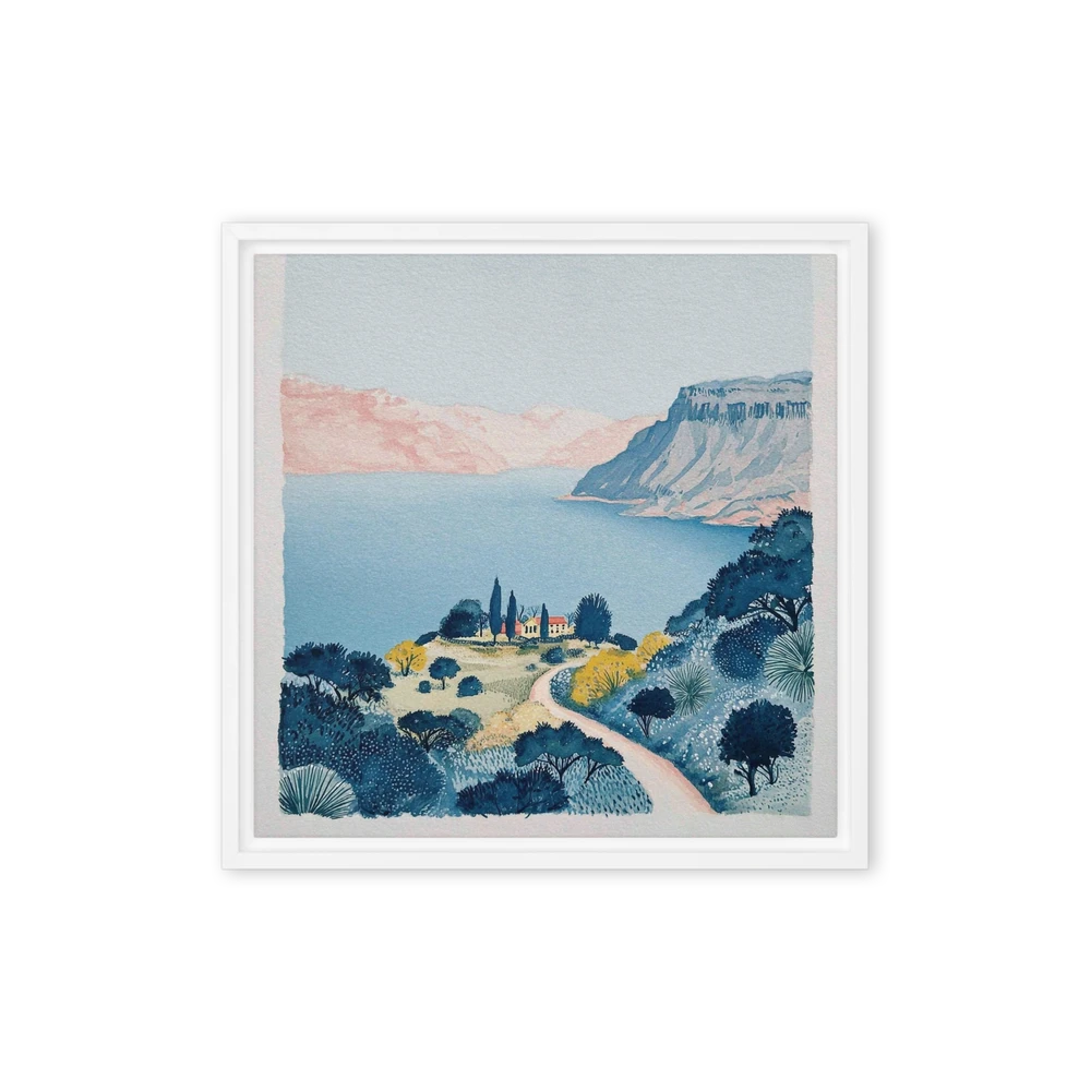Villa by the Coastal Bay | Art Print