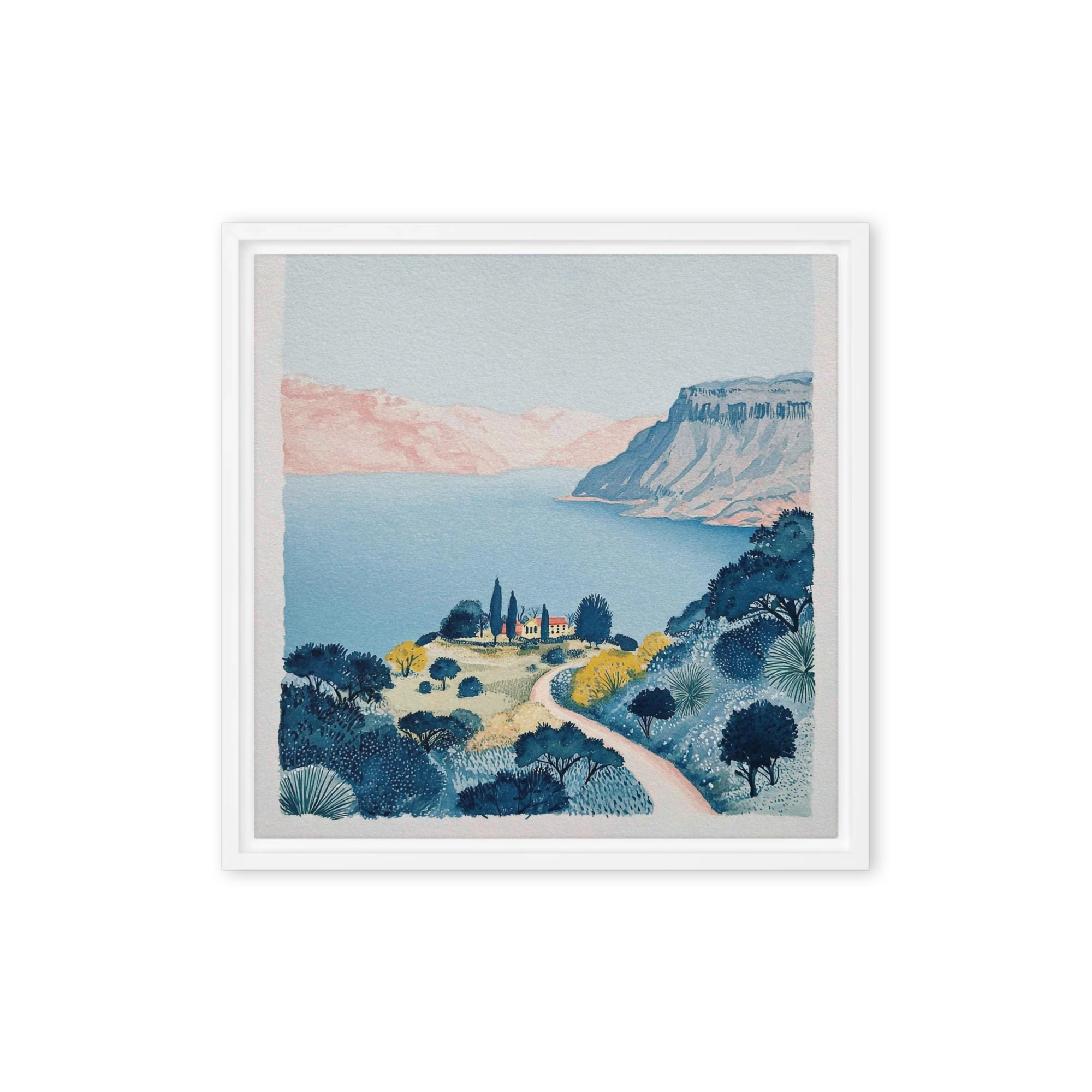 Villa by the Coastal Bay | Art Print