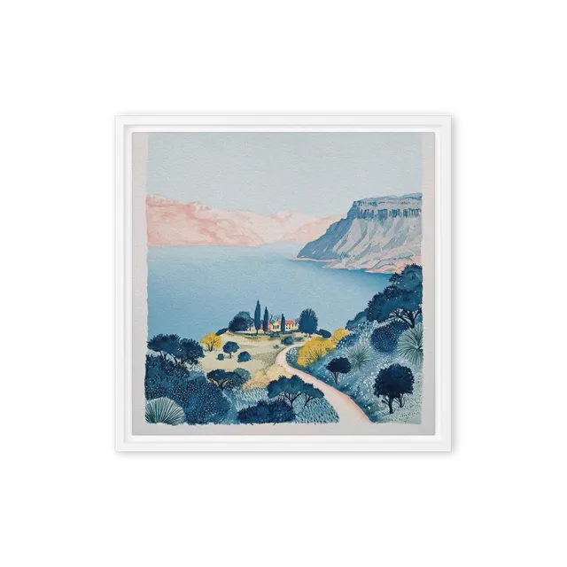 Villa by the Coastal Bay | Art Print