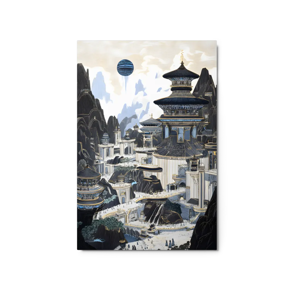 Celestial Cityscape 
 Canvas with White Frame
