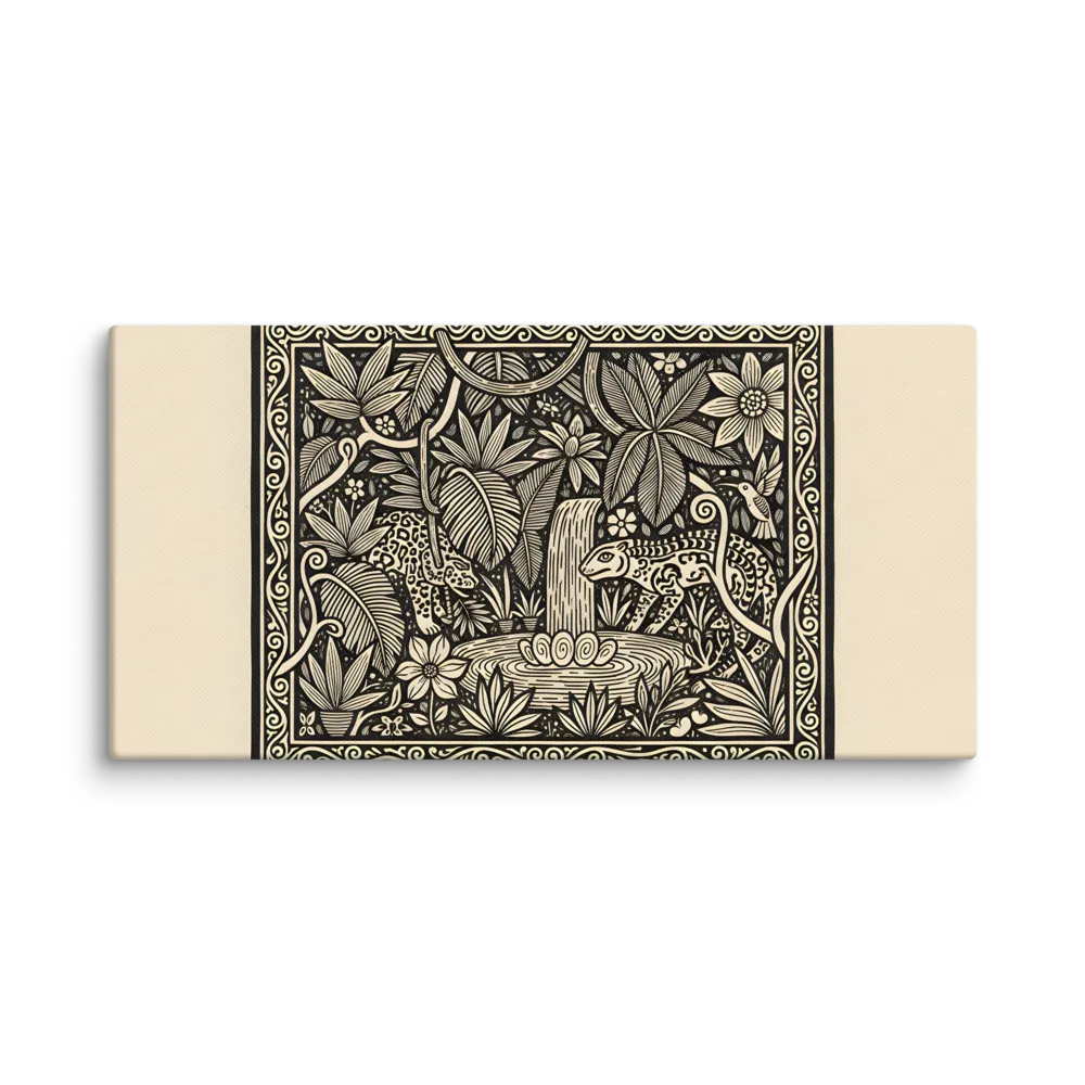 Art Nouveau Jungle Scene 
 Canvas | 10″x 20″