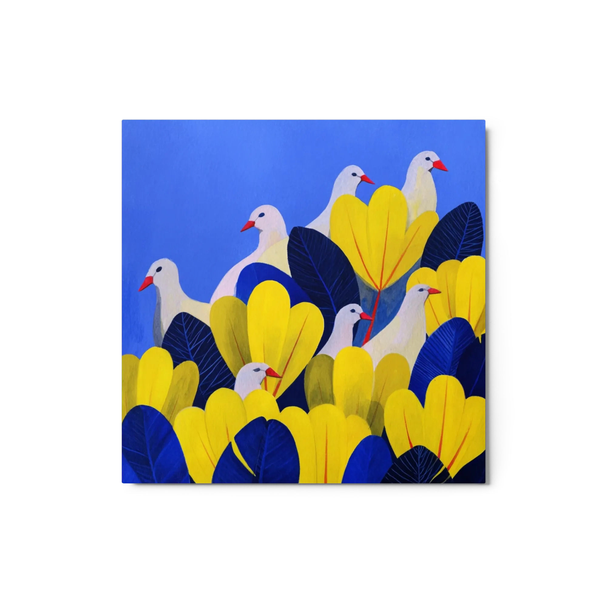 Doves in Yellow Bloom