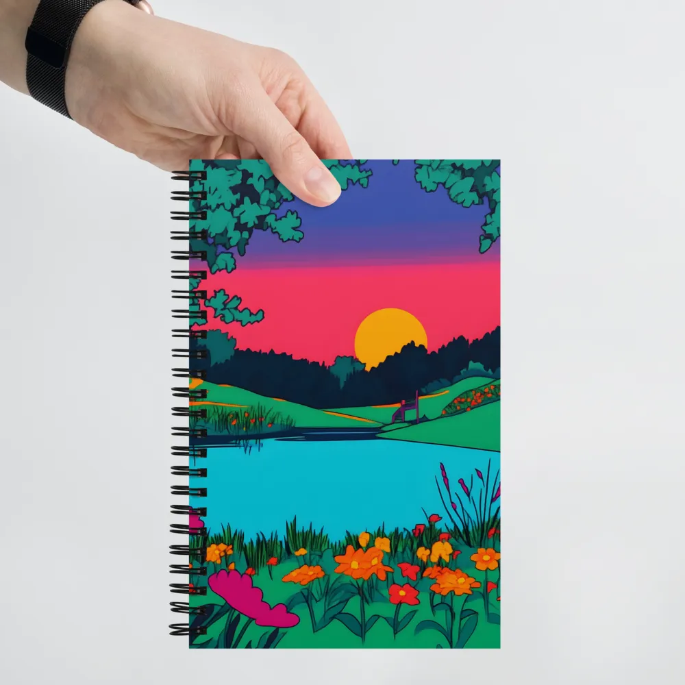 Vivid Sunset Lake 
 Spiral Notebook | 140 pages