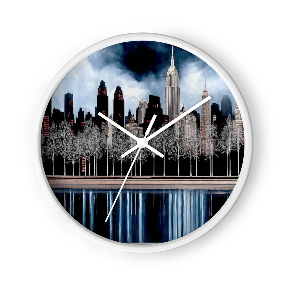 Empire State Skyline Reflection | Wall Clock