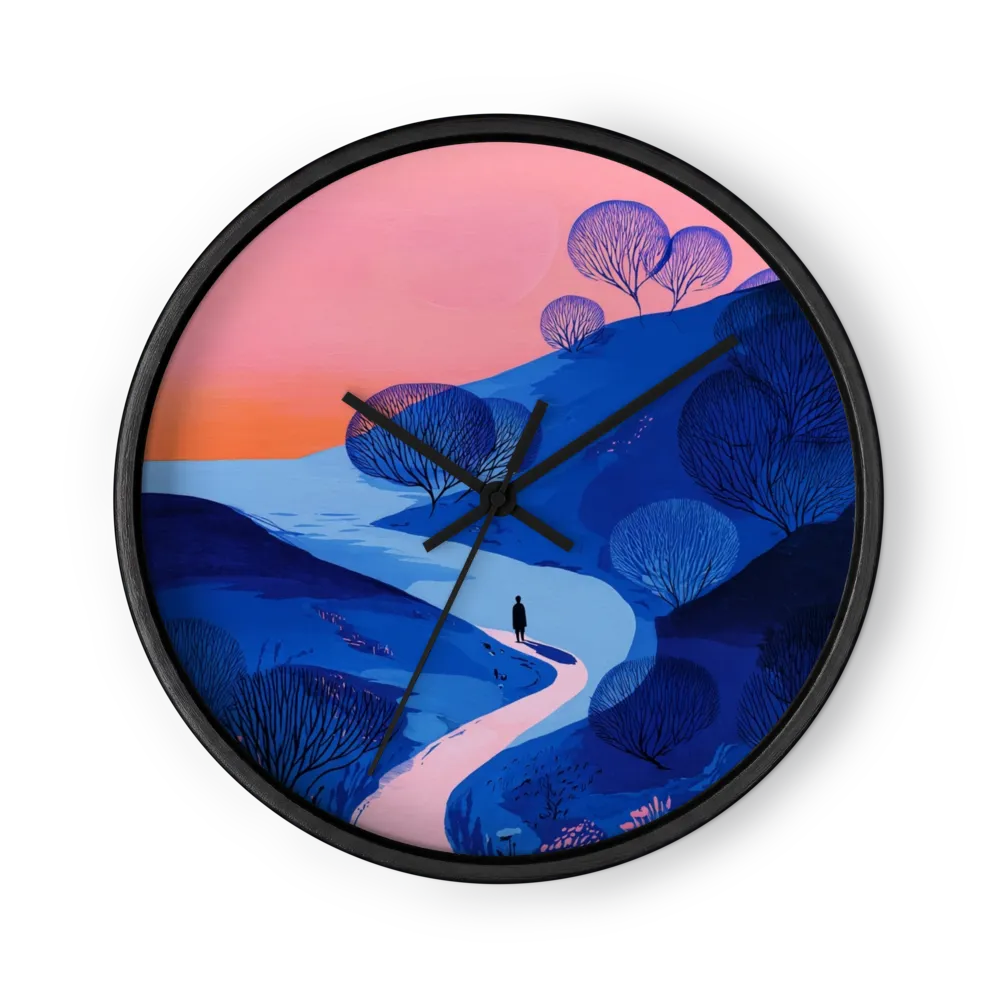 Serene Indigo Dreamscape Clocks — Cobalt & Coral