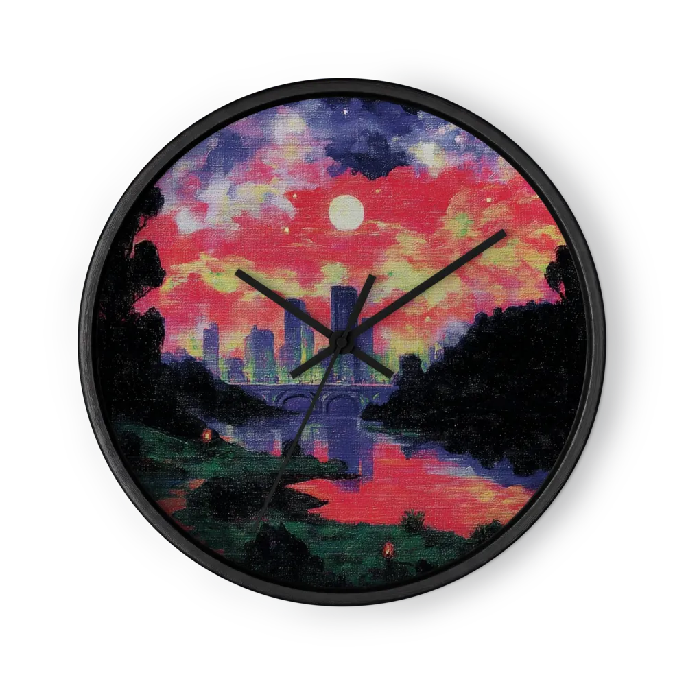 Cityscape at Dusk | Wall Clock