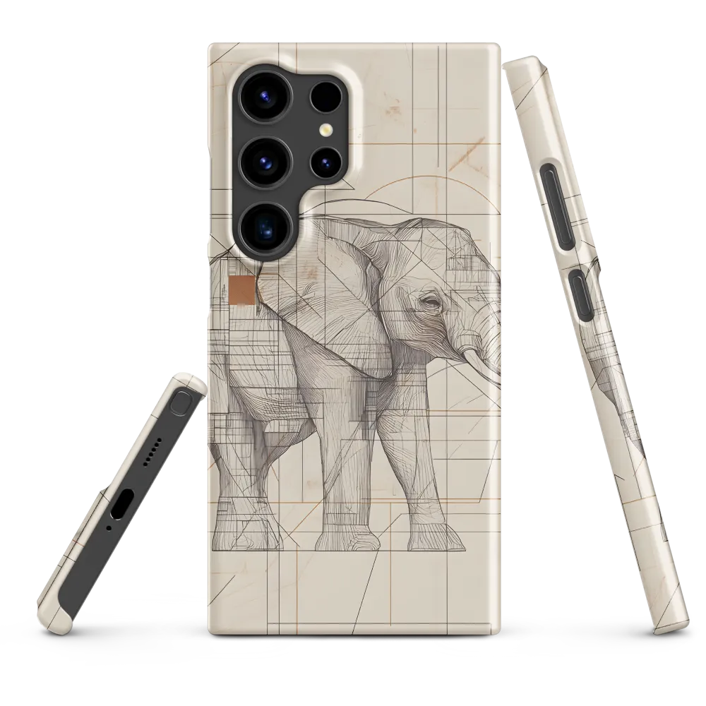 Geometric Line Drawing of an Elephant | Phone Case
