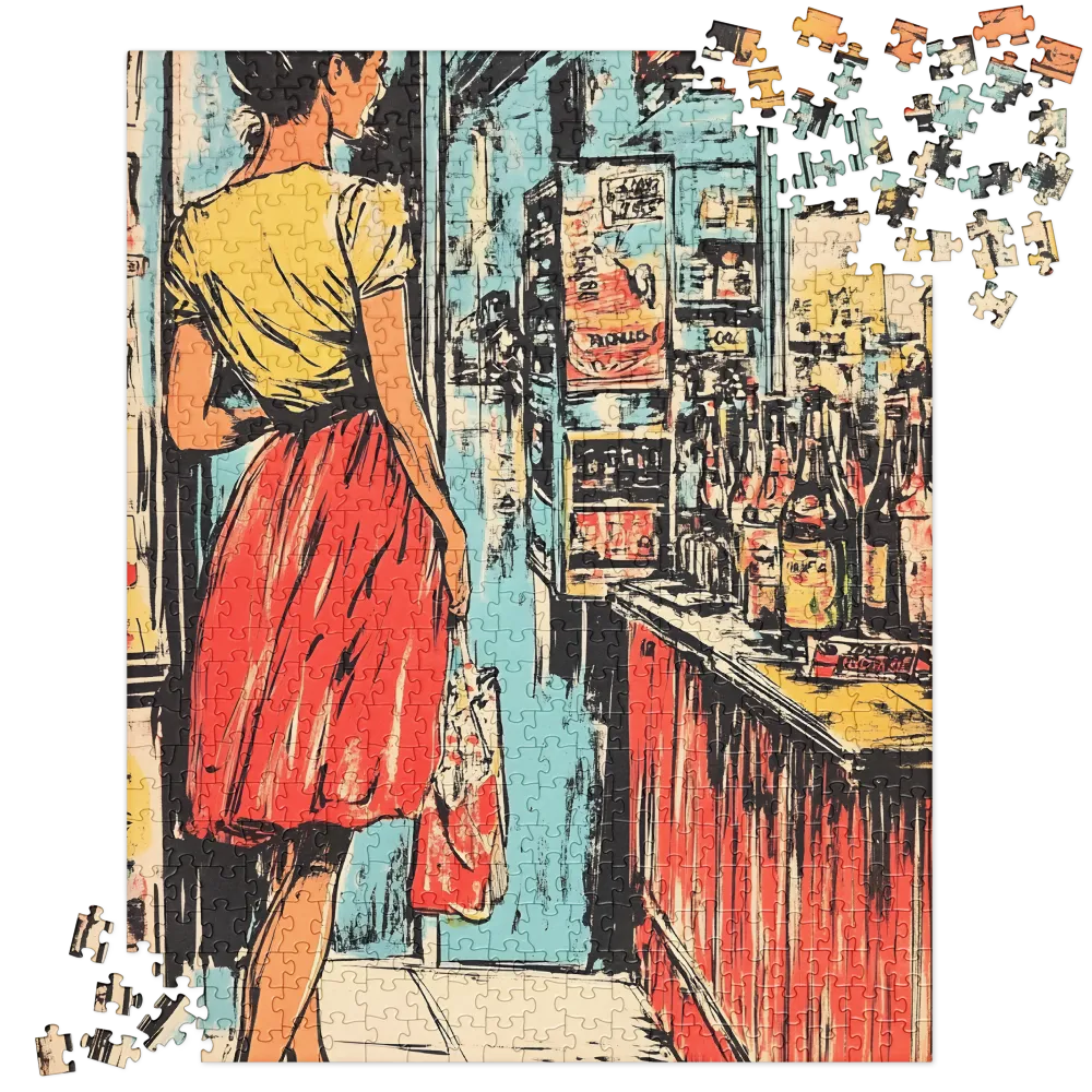 Retro Storefront Scene 
 Jigsaw Puzzle