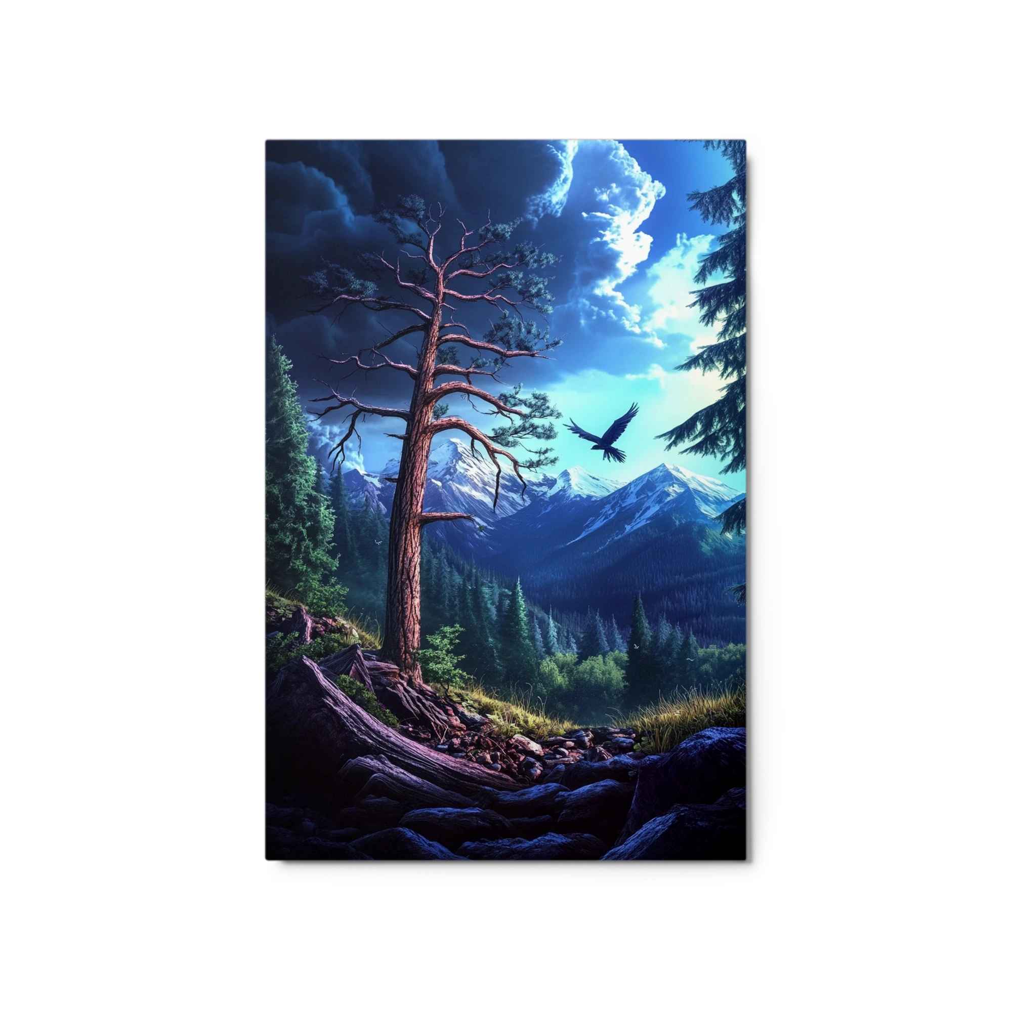 Solitary Tree in Mountain Landscape