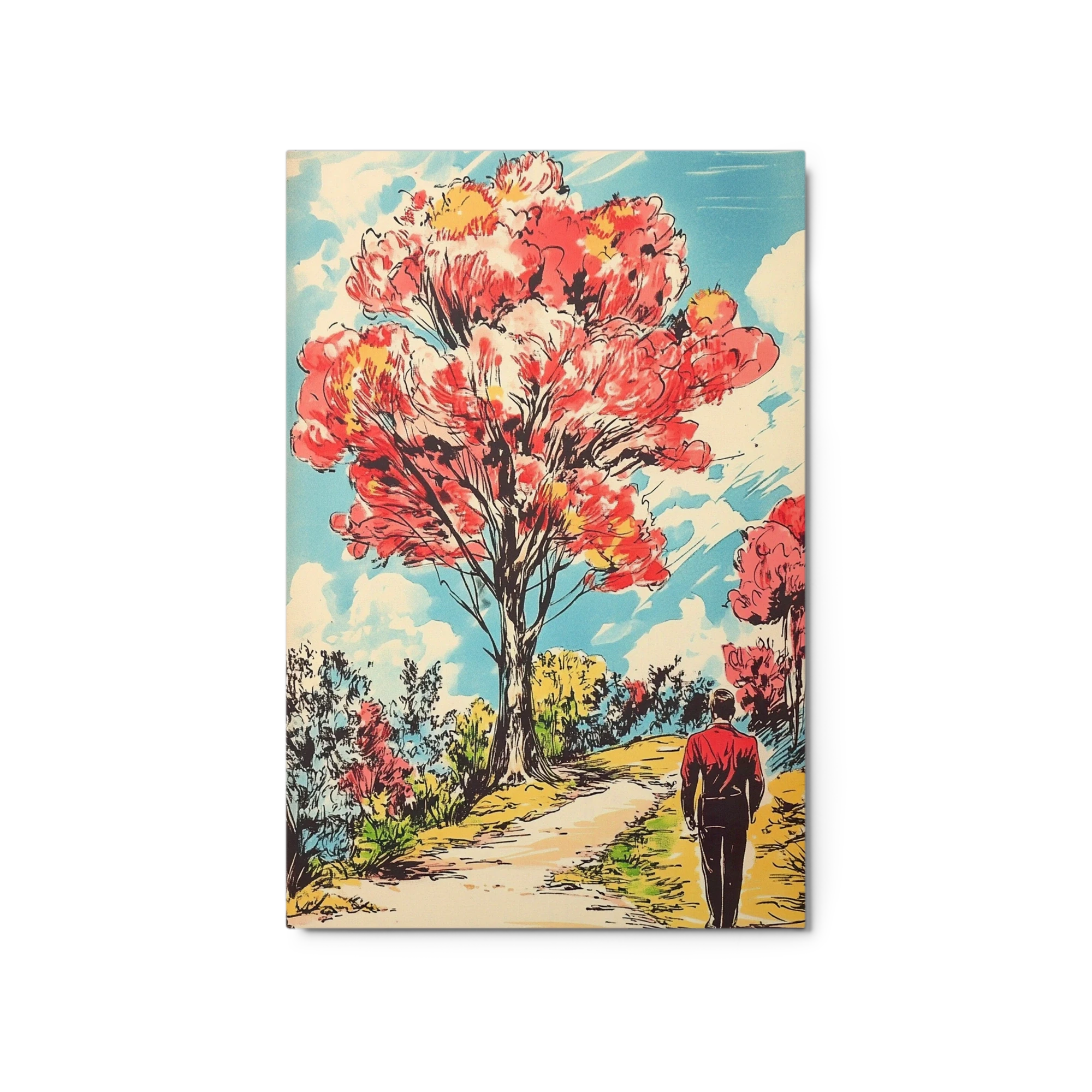 Illustration of a Tree and Person
