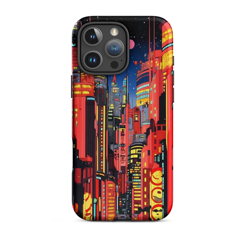 Futuristic Cityscape in Red | Phone Case