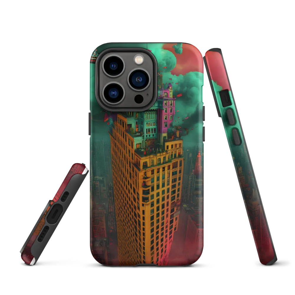 Surreal Tower with Smoke and Ship | Phone Case
