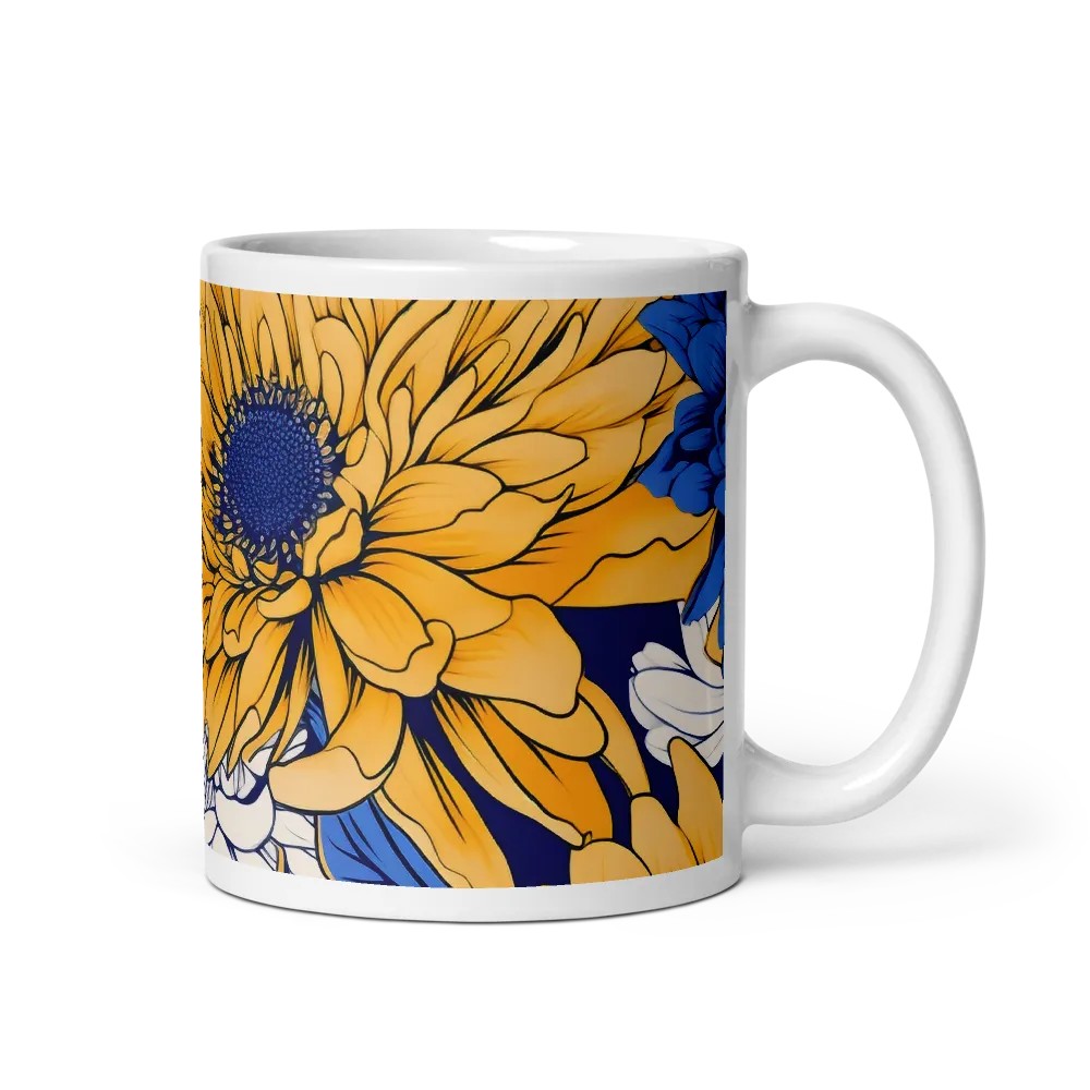 Floral Harmony in Blue and Yellow