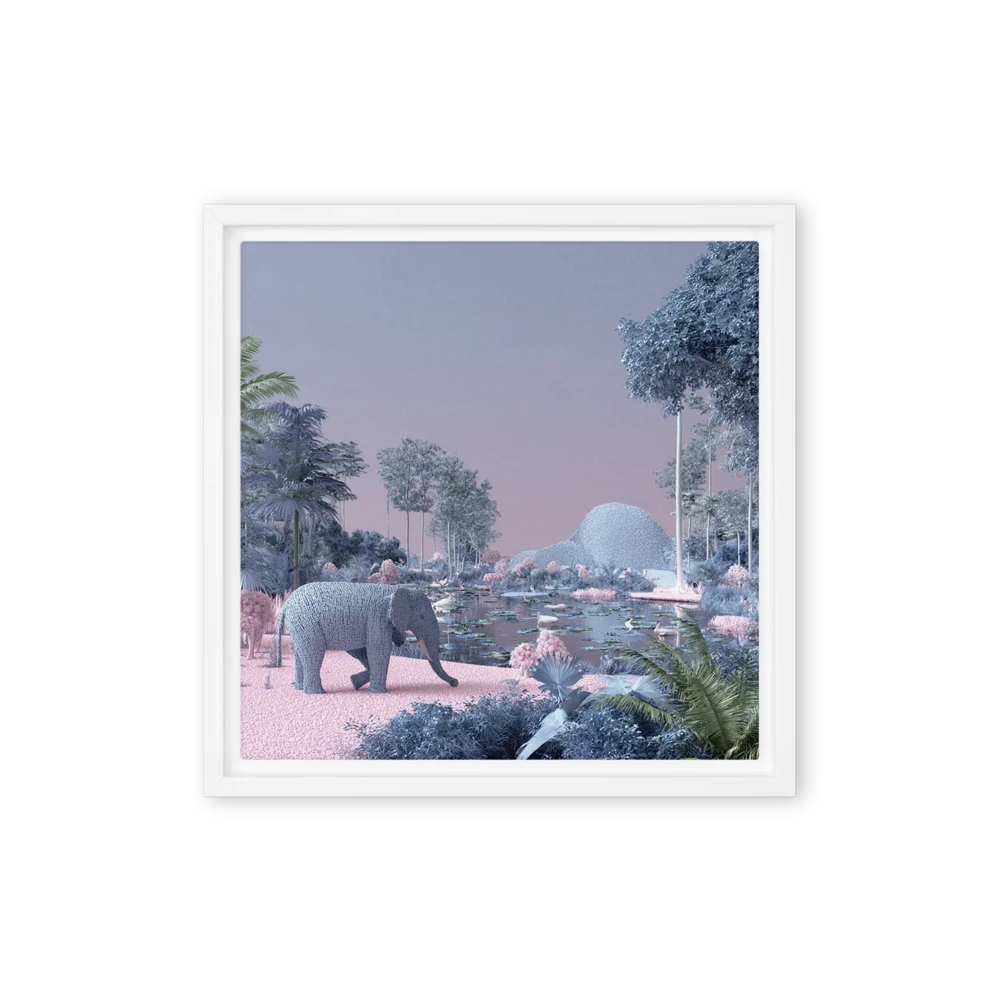 Pastel Jungle with Elephant | Art Print