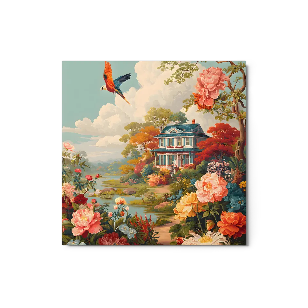 Riverside Cottage in Bloom | Art Print