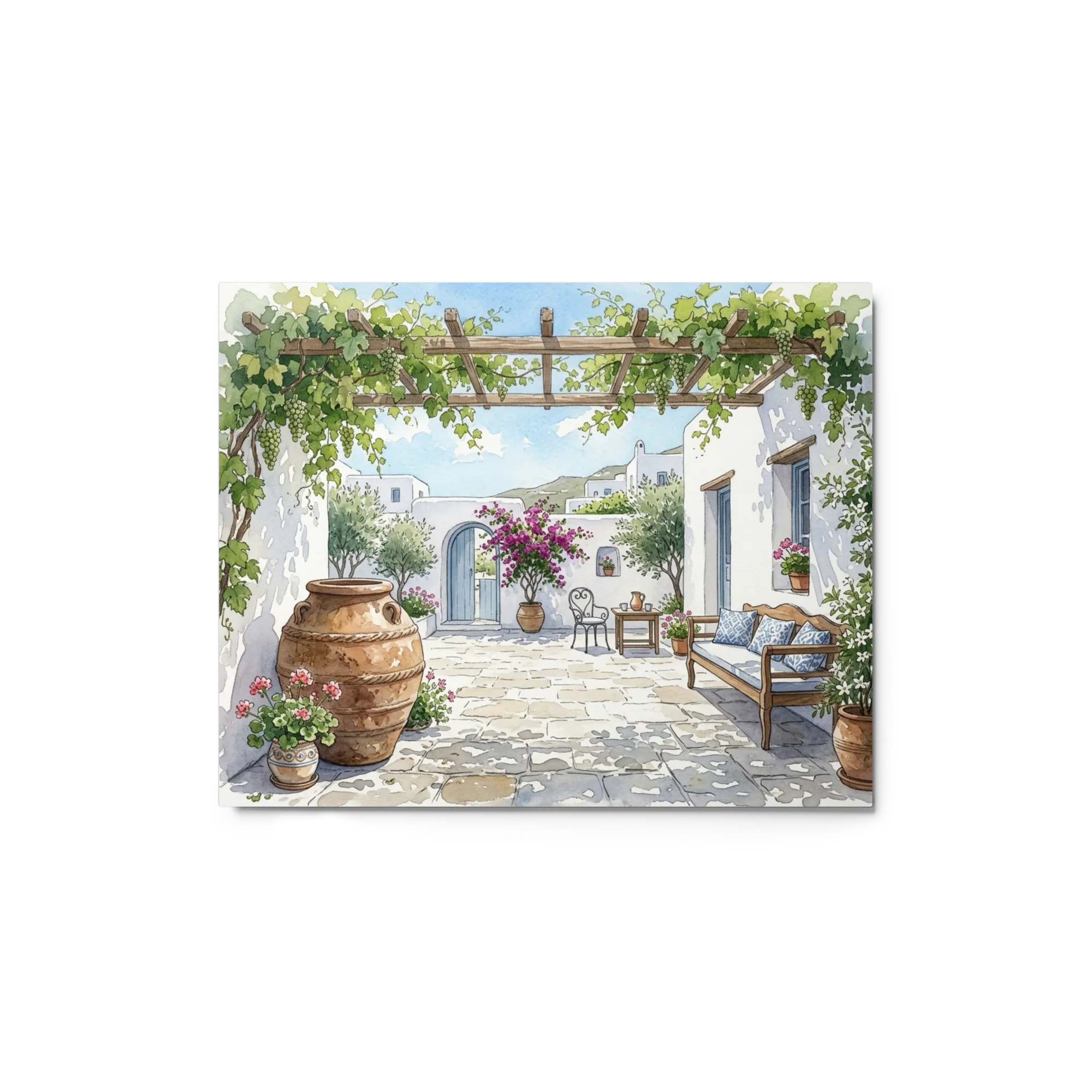 Sunlit Greek Courtyard