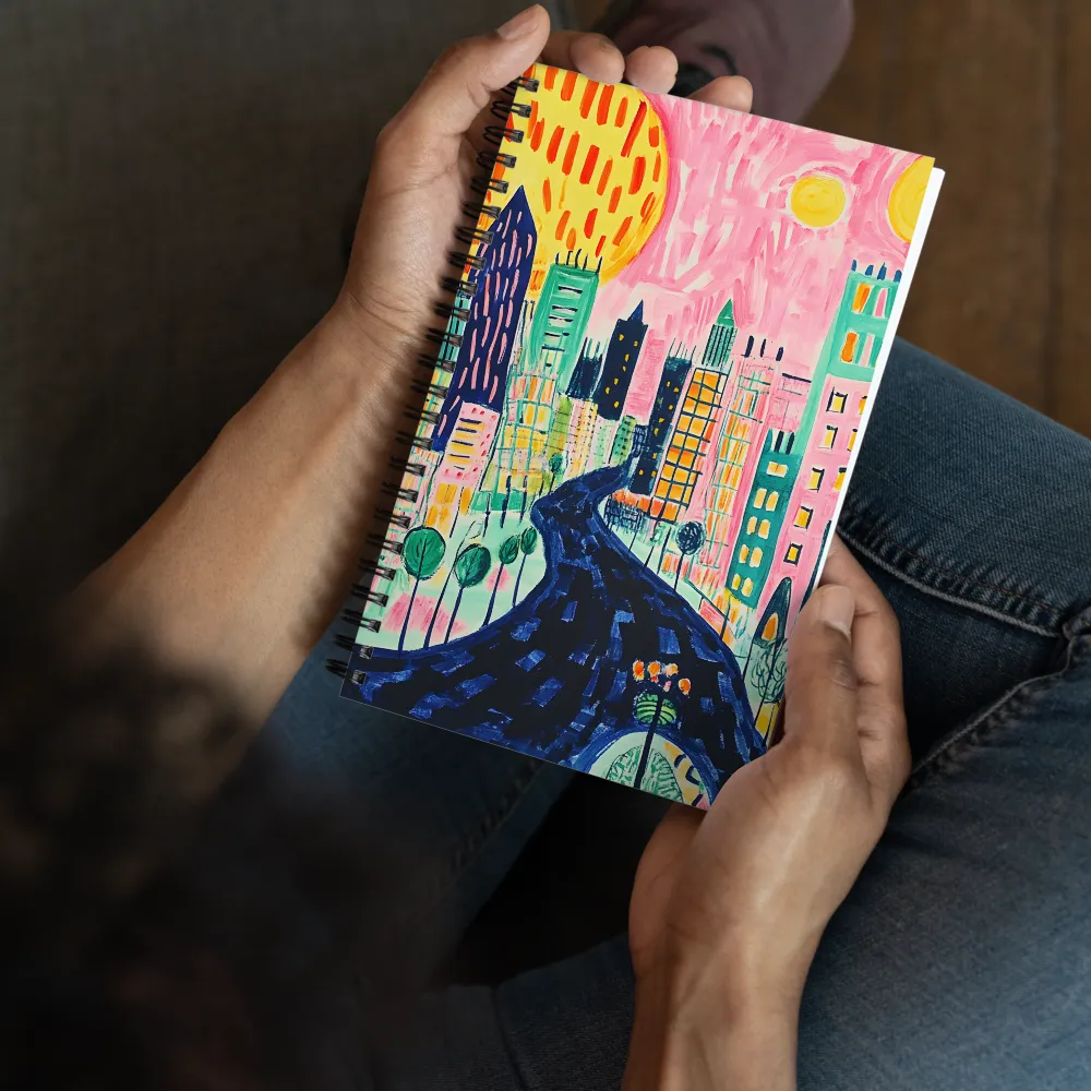 Vibrant Cityscape Odyssey 
 Spiral Notebook | 140 pages