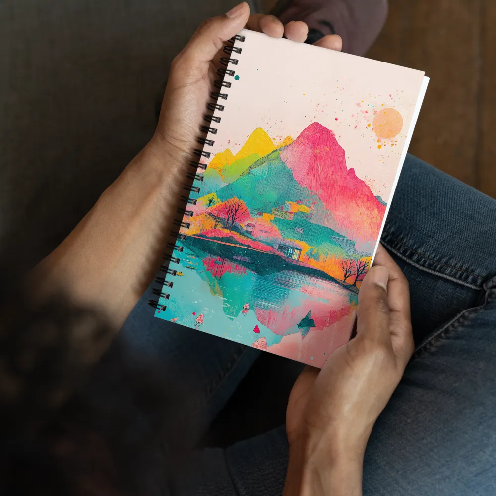 Fantastical Mountain Lake Watercolor 
 Spiral Notebook | 140 pages