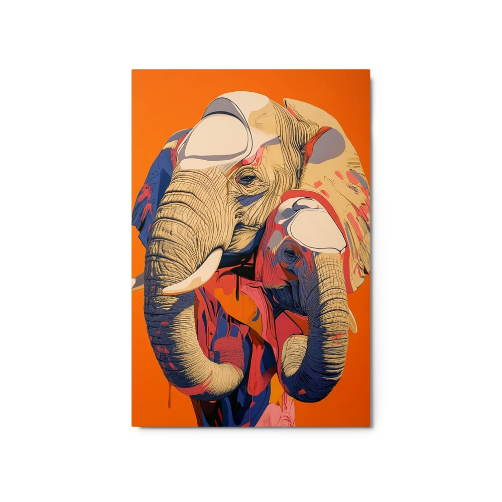 Vibrant Graphic Elephants | Art Print