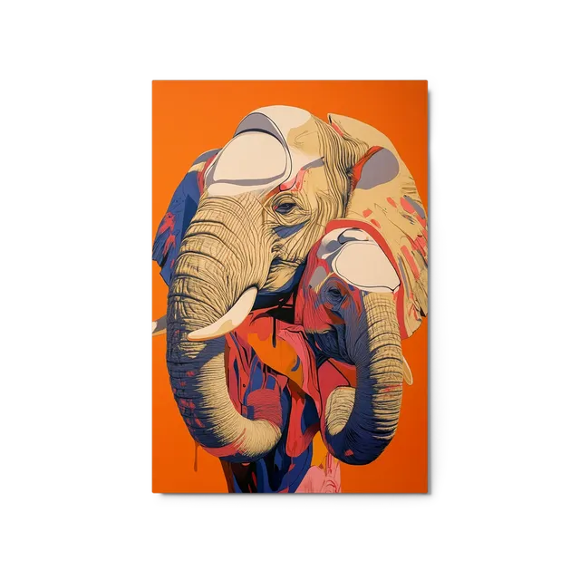 Vibrant Graphic Elephants | Art Print