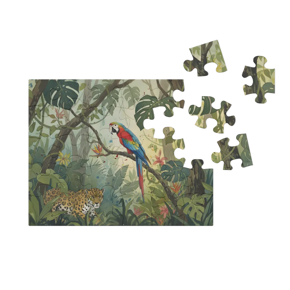 Jungle Canopy Encounter 
 Jigsaw Puzzle in Tin Box