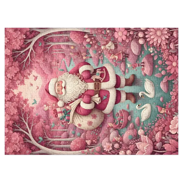 Pink Woodland Santa | Jigsaw Puzzles