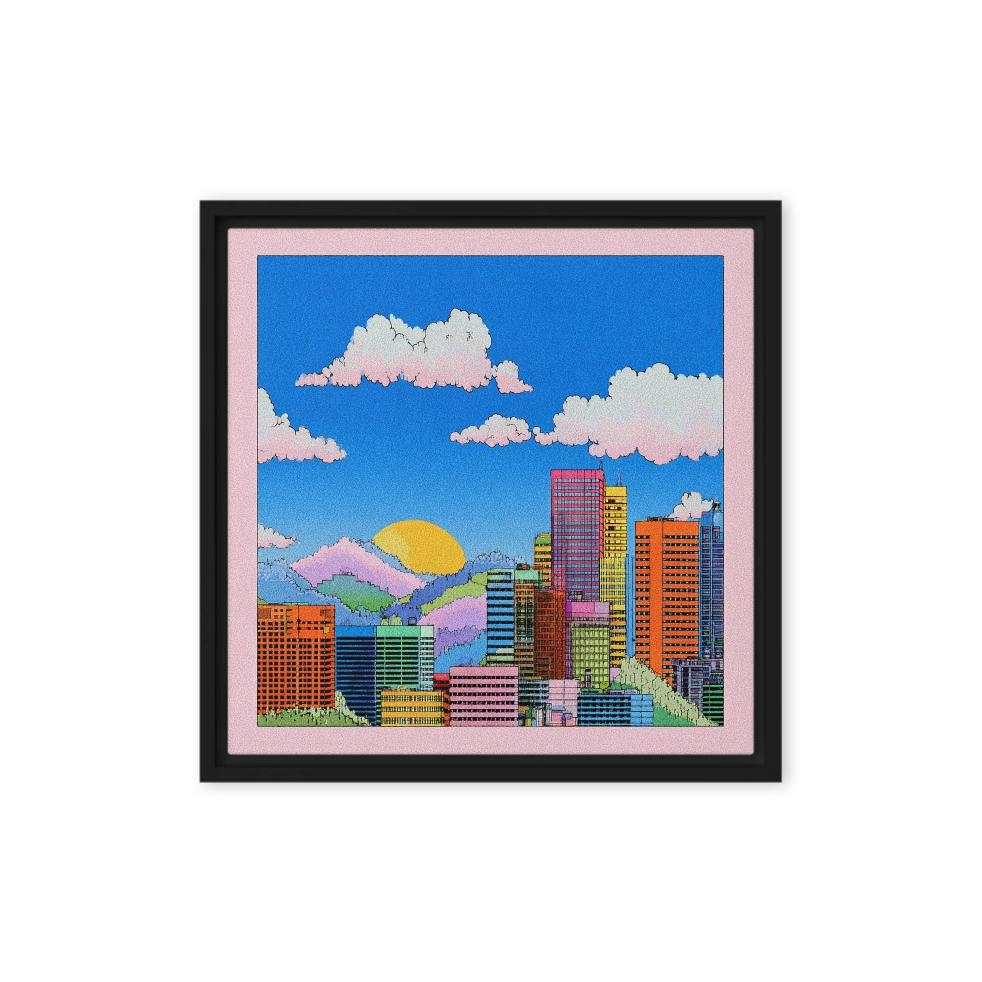 Retro Sun Cityscape