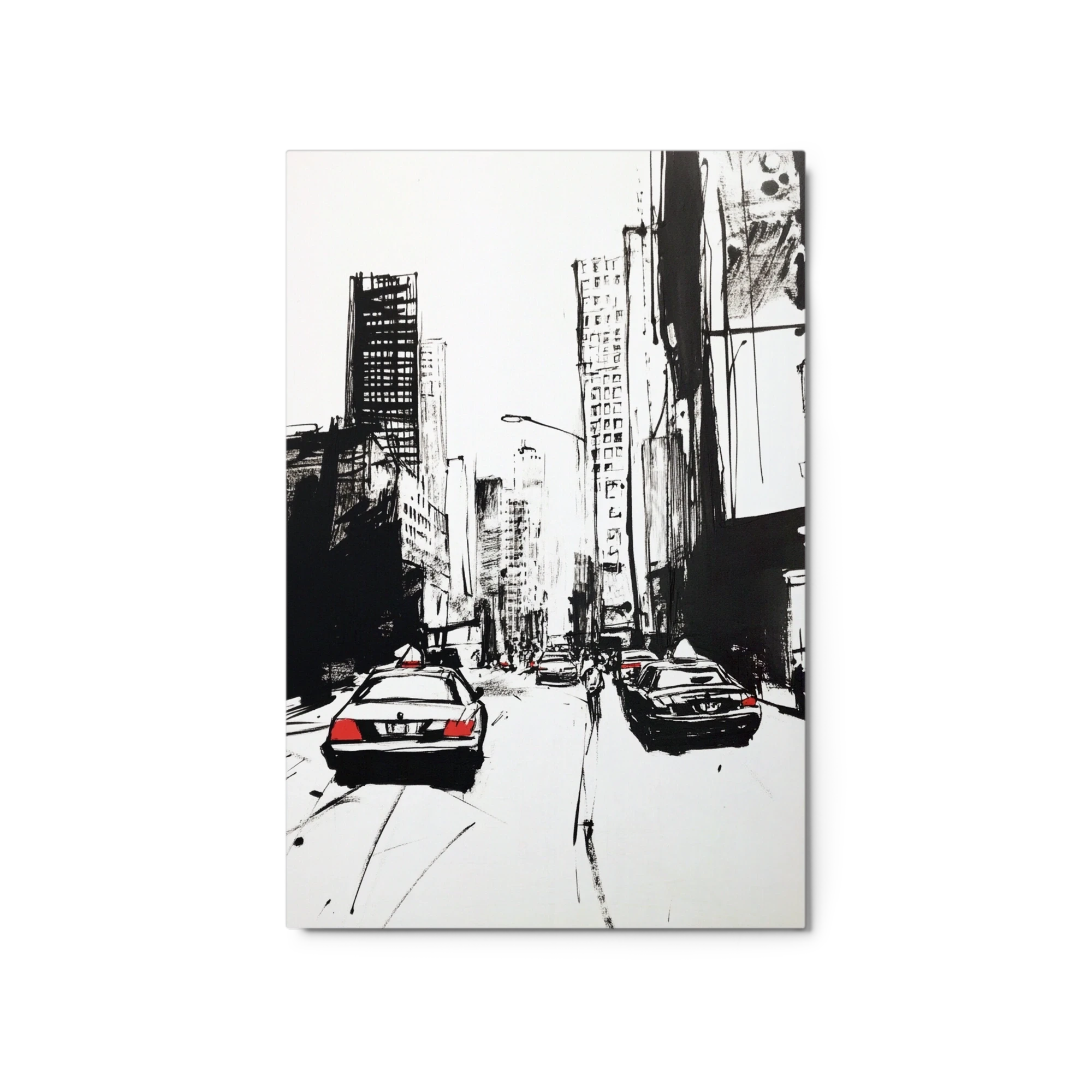 Urban Cityscape with Taxis