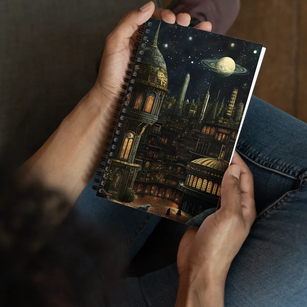 Celestial Gothic Cityscape 
 Spiral Notebook | 140 pages
