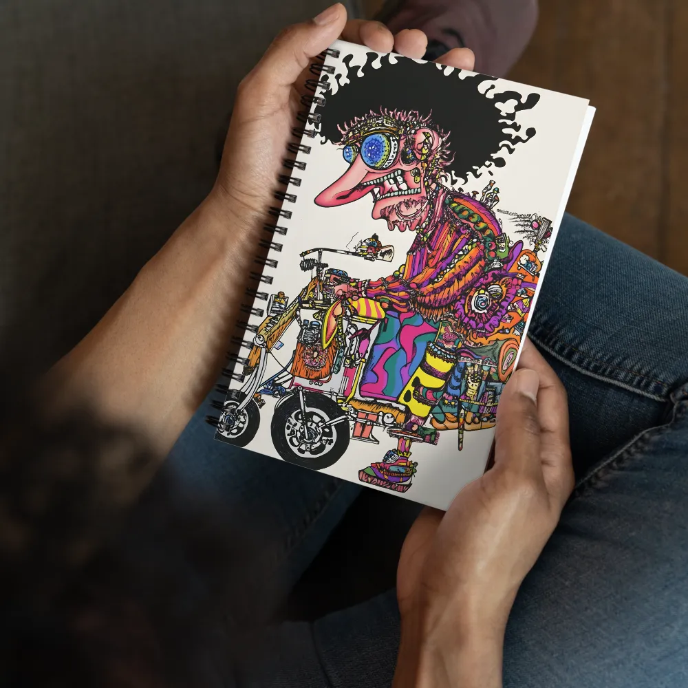 Psychedelic Urban Rider 
 Spiral Notebook | 140 pages