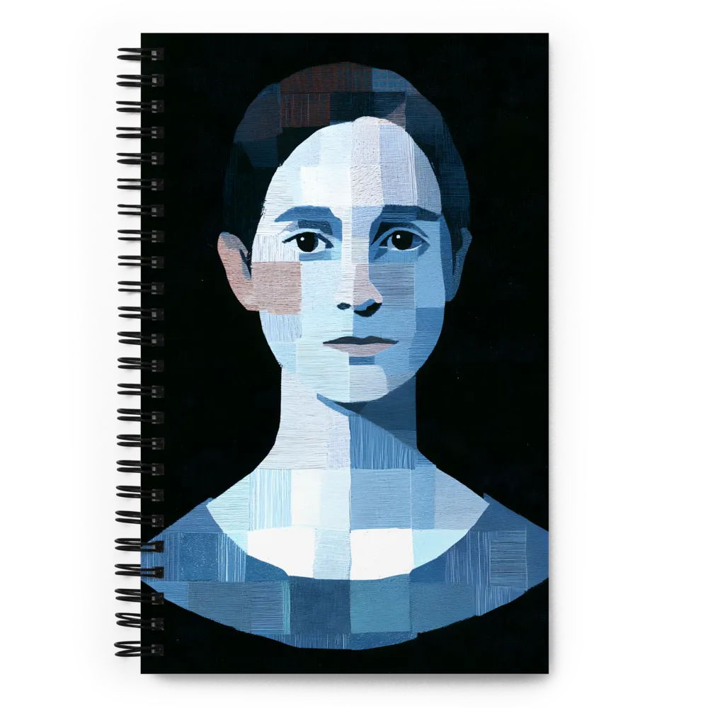 Blue Mosaic Portrait 
 Spiral Notebook | 140 pages